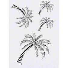 4 x 'Palm Tree' Temporary Tattoos / Transfers TO00005761 