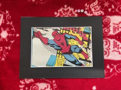 SELTENER MARVEL KUNSTDRUCK VINTAGE 1969. HOCHWERTIGER, montierter SPIDER-MAN, original