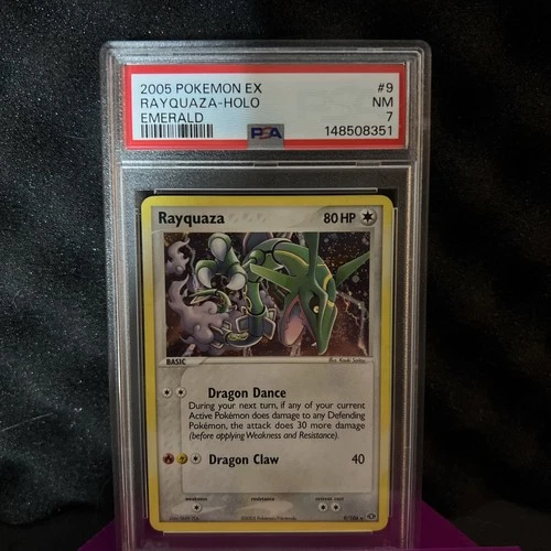 Pokemon Card Rayquaza EX Emerald Holo Rare #9 PSA 7 Near Mint