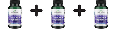 3 x Swanson Albion Chelated Calcium & Magnesium - 60 caps (236,96 EUR/kg)