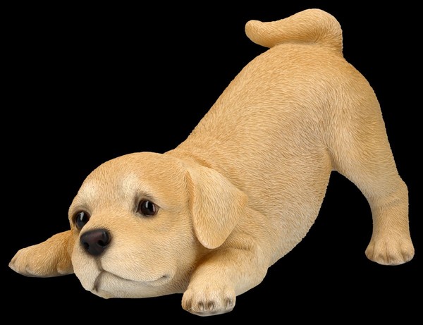 Hotant Hundefigur - Labrador Welpe Will Spielen - Tierfigur Garten Deko H 12 Cm-image