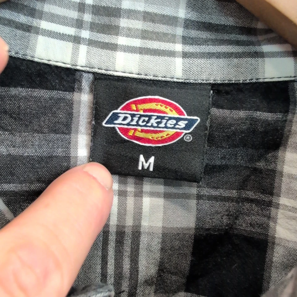 Chemise Dickies noire et grise à carreaux manches courtes taille M #185e - Photo 4/4