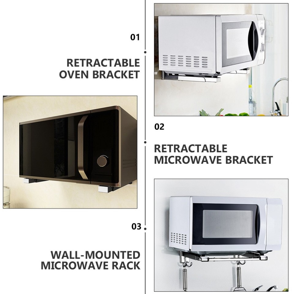 Microwave Oven Stand Stretch Kitchen Foldable Hanging Bracket