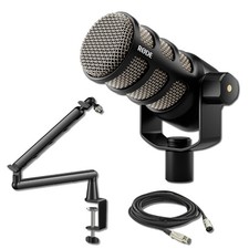 Rode PodMic Cardioid Dynamic Broadcast Microphone with LowPro Mic Arm