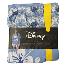 Character Womens 2-Piece Short Sleeve and Short Pajama Set Stitch, S 