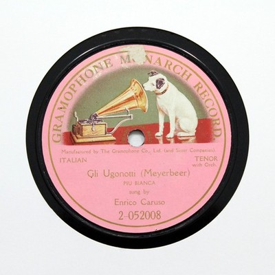ENRICO CARUSO (1909) ''Gli Ugonotti'' (E) 12'' GRAMOPHONE MONARCH 2-052008 [78 RPM]
