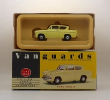 VANGUARDS VA1008 FORD ANGLIA YELLOW MINT BOXED 1:43
