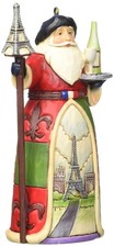 Jim Shore Heartwood Creek French Santa Stone Resin Hanging Ornament, 4.25  ,Chris