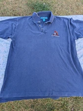 '90s Big Dog Collared T-shirt Size XL Navy Blue Big Kahuna