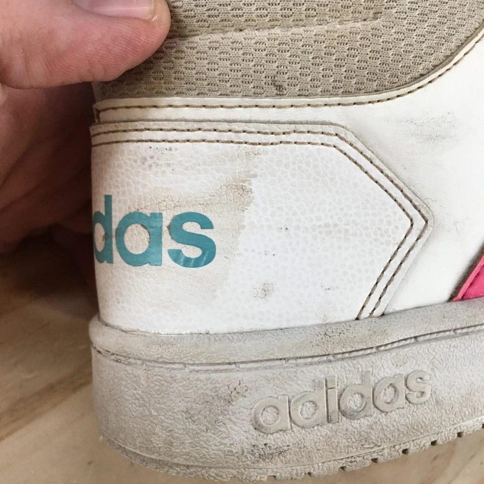 Adidas Shoes Mens 6 Hoops 2.0 Mid Sneakers White Lace Up Comfort Athletic FW8235 - Image 4 of 4