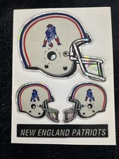 Vintage NFL New England Patriots Football Helmet Stickers With Name Plate