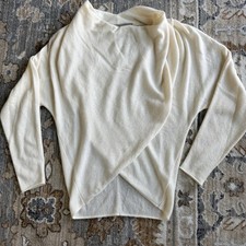 Brochu Walker Cashmere Draped Sweater Women s Size Small S Beige Ivory Minimal