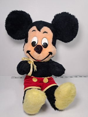 1960s Walt Disney MICKEY MOUSE 16  Stuffed Plush Rare! By California Stuffed Toy