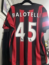 Manchester City 2011/12 Heimtrikot Balotelli 45, Größe XL Umbro Flock Samt