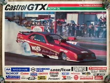 Vintage Castrol GTX Motor Oil Poster Austin Funny Car Drag Racing