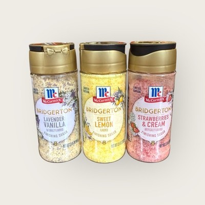 McCormick x Bridgerton Finishing Sugars Set of 3 Strawberry Lavender Lemon