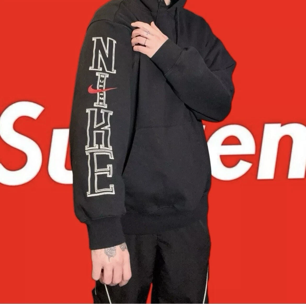 Sweat à capuche noir homme Supreme x Nike taille moyenne FQ0759 010