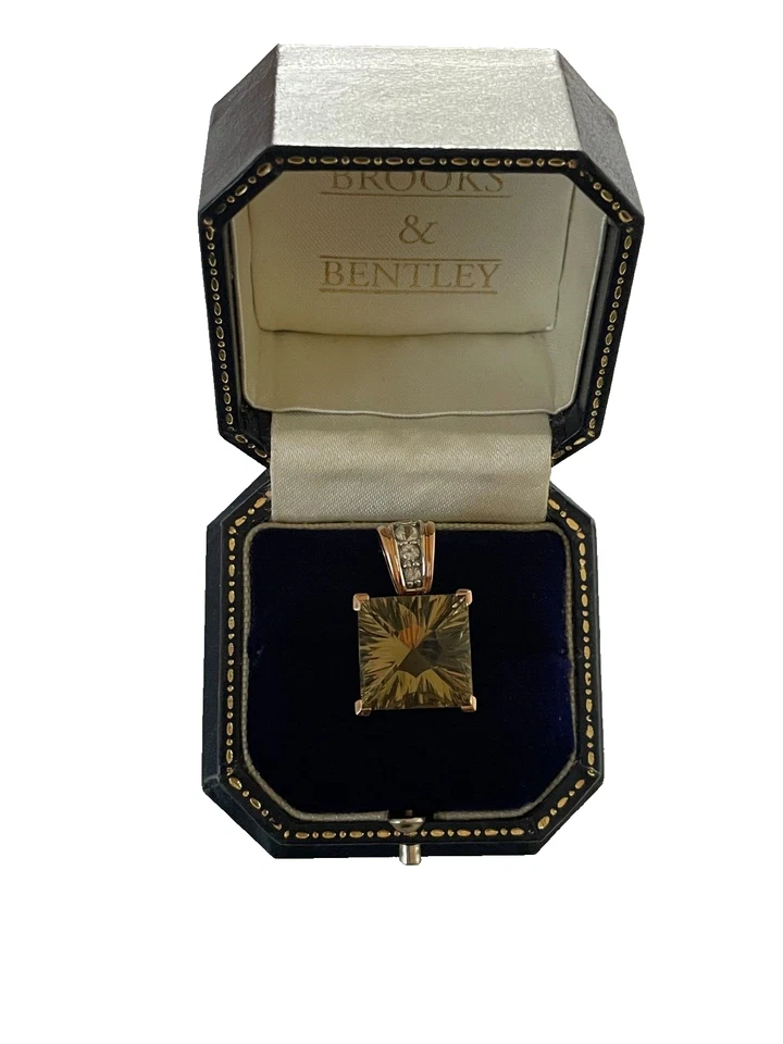 Smoky Quartz Pendant Smoky Quartz and Clear Stone 9ct Pale Rose Gold Pendant - image 2 of 4