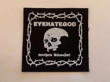 Eye Hate God Cloth Patch Sew On Badge 4" X 4" Down Crowbar (CP160)