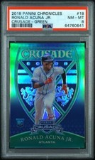 G227 2018 Panini Chronicles Crusade Green 18 Ronald Acuna Rookie 37/50 PSA 8