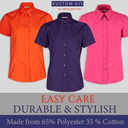 Ladies Short Sleeve Blouses Formal 