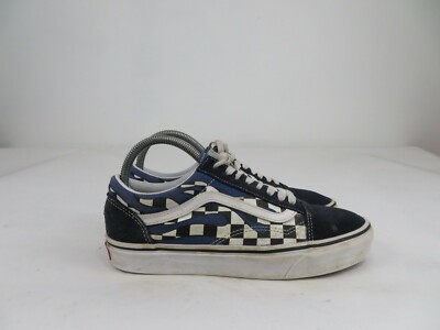 blue flame checkerboard vans