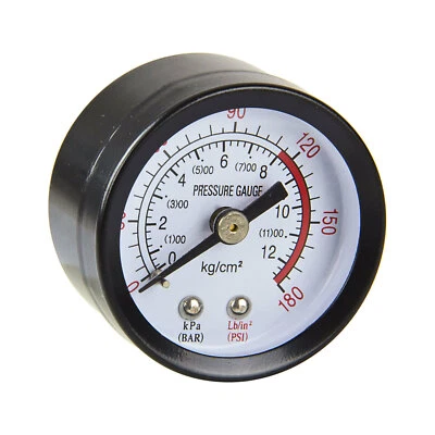 DEMA Manometer klein ØxH: 40x40 mm 12 bar 1/8" AG schraubbar mit Sichglas Kompressor