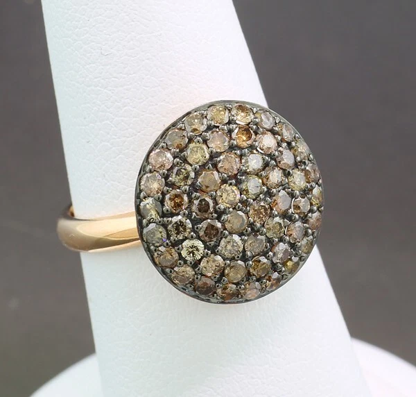 Brillant-Ring 1,44 carat " Chocolate-Zimt " 750-Roségold Wert 3.980 € Neu