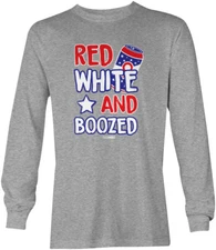 Red White and Boozed - Beer Drinking 4th Of July USA Unisex Long Sleeve Shirt