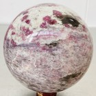 Natural Red Tourmaline Quartz Crystal Stone Sphere Ball Healing 3560G — photo 3