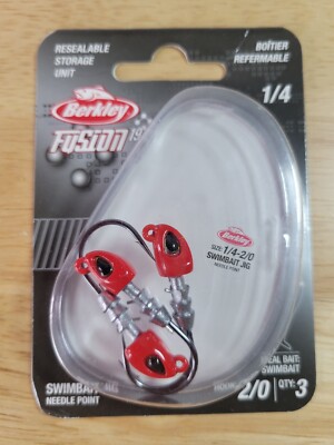 BERKLEY Fusion  Jighead Swimbait Jig Fishing Hook 1/4 Hook 2/0 QTY3 Big Game 