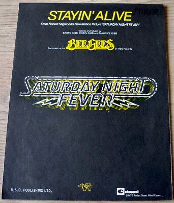THE BEE GEES STAYIN' ALIVE OST ORIGINAL NOTEN (1977) POP DISCO ENGLAND