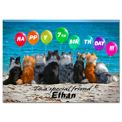 b922; Tolle personalisierte Grußkarte *beliebiger Name Alter Text* Geburtstag Hunde 