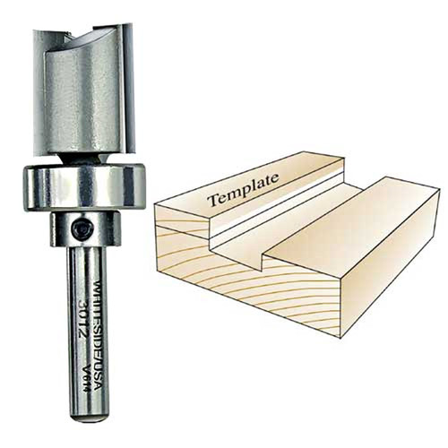 Whiteside Template Bit, 1/4 in. SH x 3/4 in. CD x 3/4 in. CL