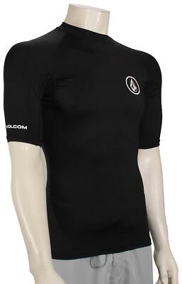 Volcom Lido Solid SS Rash Guard - Classic Black - New
