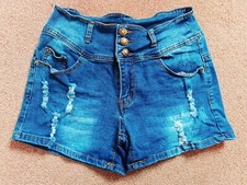 **Denim Distressed Short Shorts**