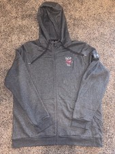 WISCONSIN UNIVERSITY BADGERS Under Armour Mens Size 2XL Gray Hoodie Full Zip