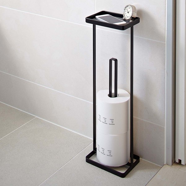 Yamazaki ToilettenpapierstäNder Toilettenpapierhalter Mit Ablage Schwarz-image