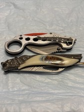 Lote de cuchillos de colección Karambit II anillo táctico oso vida silvestre cuchillo plegable lote