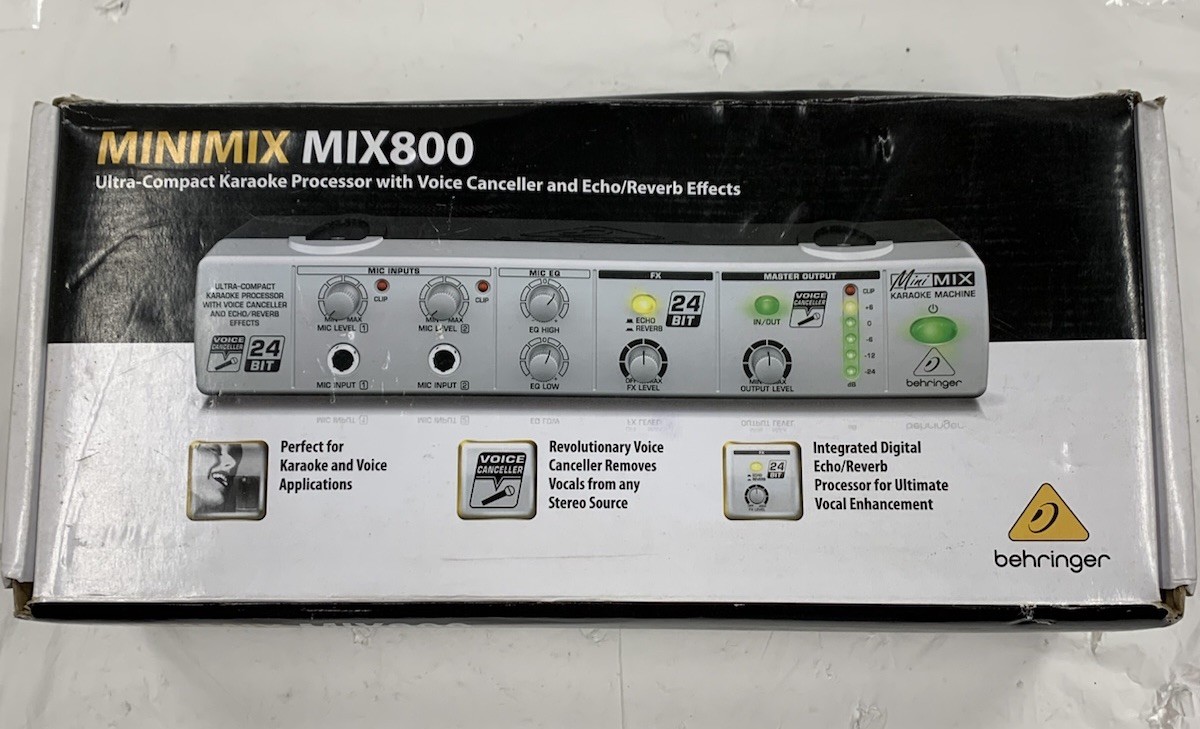 Video Processor Label BEHRINGER • Minimix MIX800 • Karaoke Processor • W/Voice Cancel & Echo ...