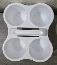 WHITE CADDY WITH HANDLE, USE FOR SCHOOL SUPPLIES OR DRINK CARRIER.