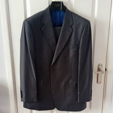 Men’s Grey Single-Breasted Suit Jacket Notch Lapel 2 Piece Regular 38 44in