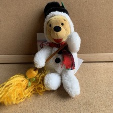 DISNEY STORE SNOWMAN POOH 8" Disney Bean Bag Plush Toy