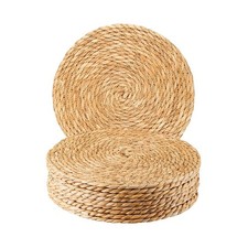Round Woven Placemats Set of 10, 12 Inch Boho Rattan Placemats Hand-Woven1338
