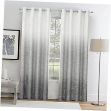 Ombre Full Blackout Curtain Panels 84 Inch Long 50"W x 84"L Pack of 2 Grey