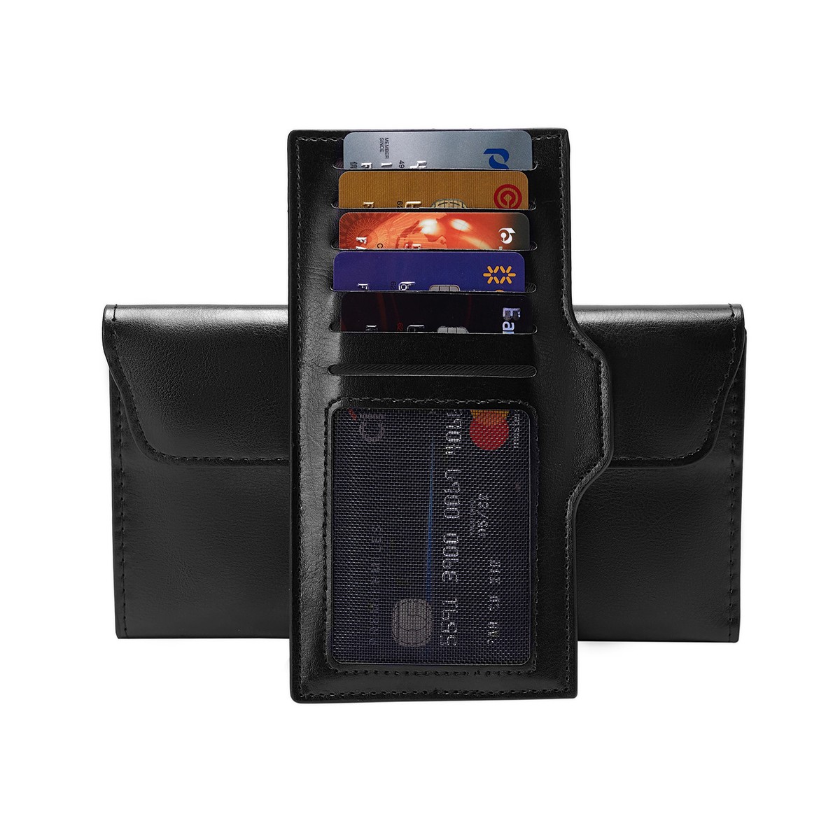 Housse Portefeuille En Cuir Synthétique Pour Doogee N50 - 6 Emplacements Cartes - Noir
