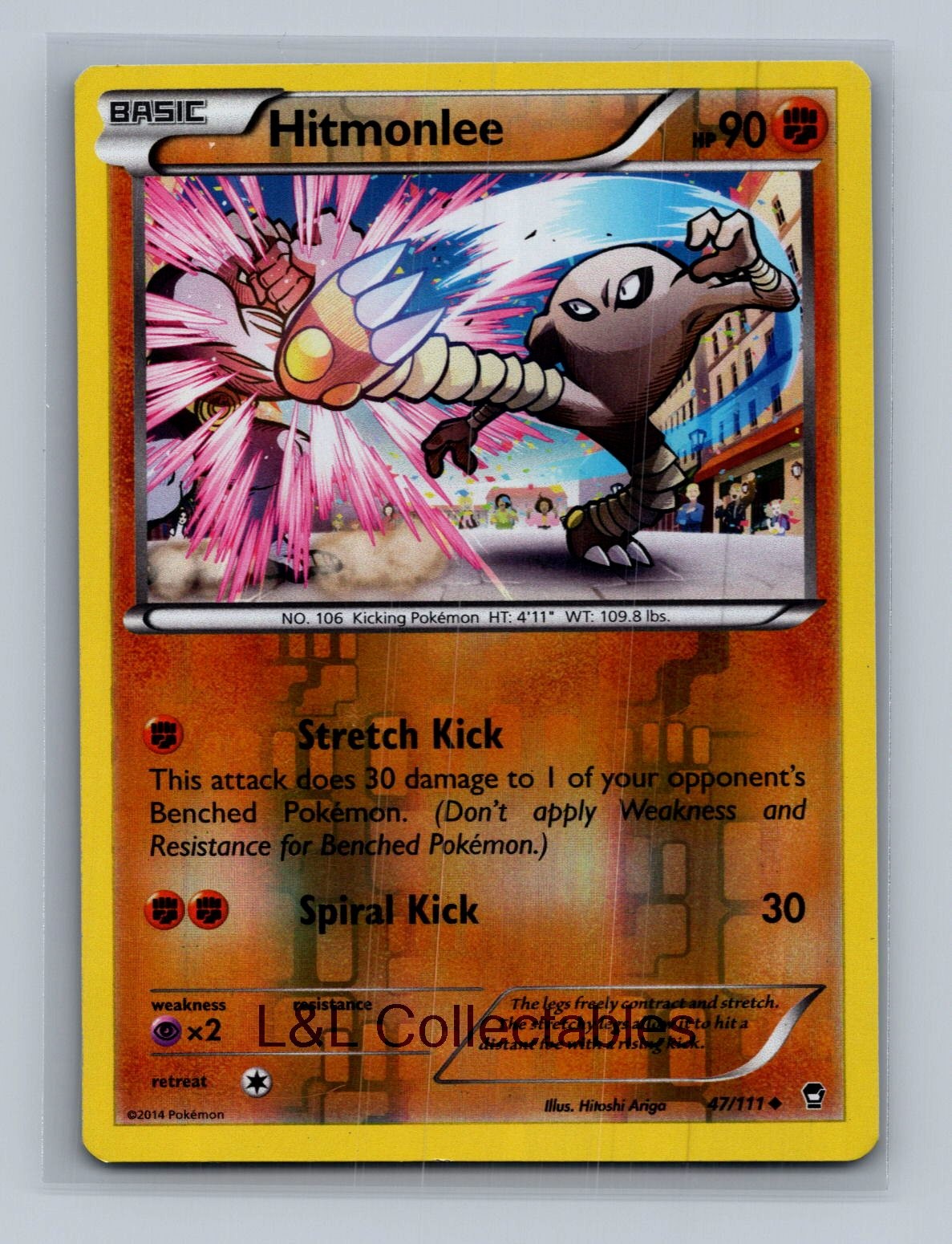 Hitmonlee #47/111 Reverse Holo XY - Furious Fists