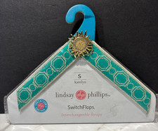 Lindsay Phillips SwitchFlops Katelyn Strap S Teal Gold Sun Medallion Interchange