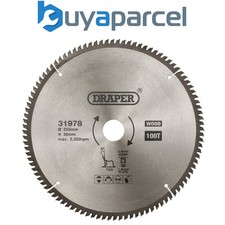 Draper 31978 TCT Triple Chip Grind Circular Saw Blade, 255 x 30mm, 100T