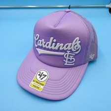 '47 Brand St Louis Cardinals Kids Youth Hat Girls Purple Snapback Trucker Mesh